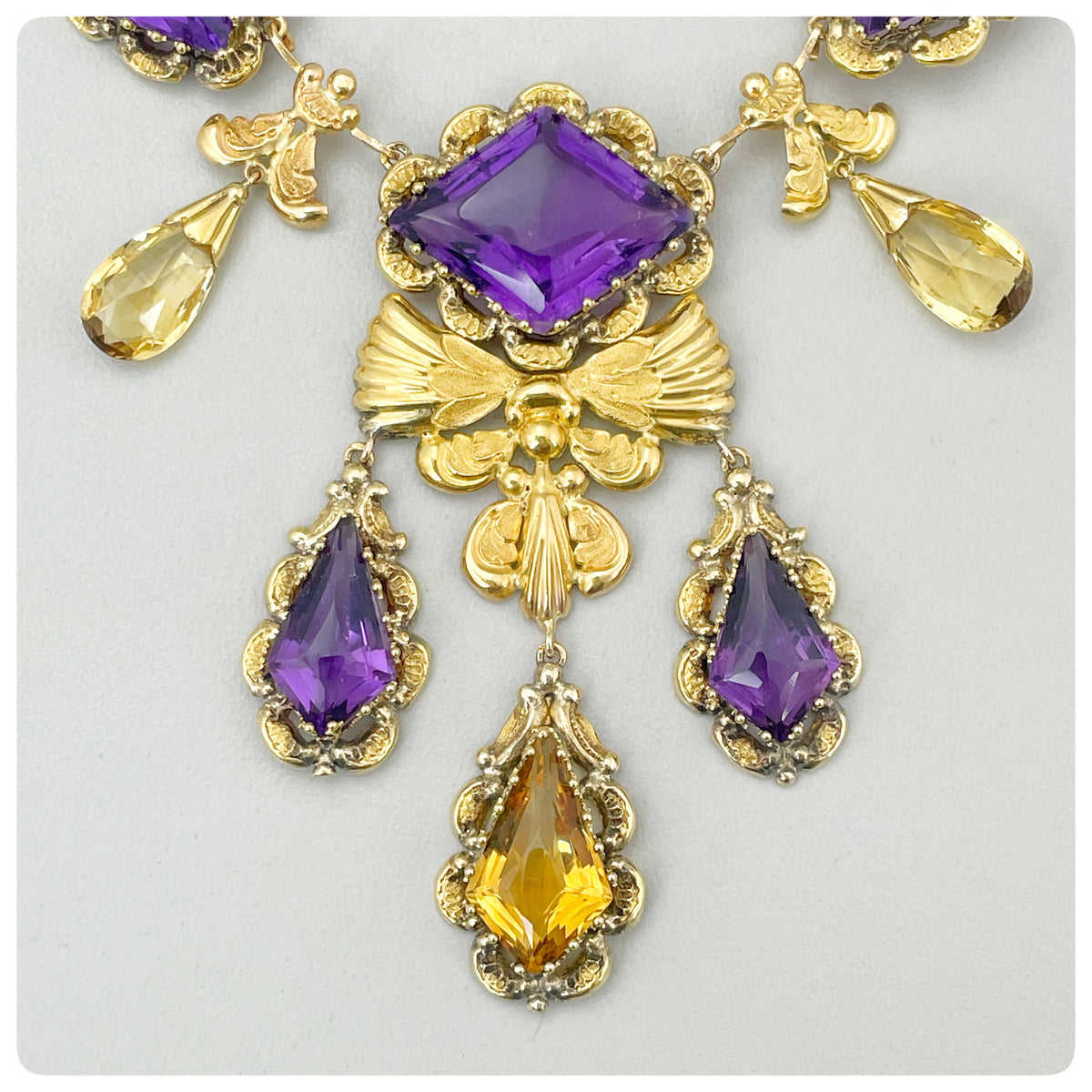 Tanishq Yellow Gold Amethyst Pendants Bramante Staircase Amethyst