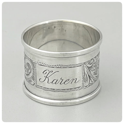 English Sterling Silver Napkin Ring, Henry Griffith and Son, Limited, Sheffield, 1975 - The Silver Vault of Charleston
