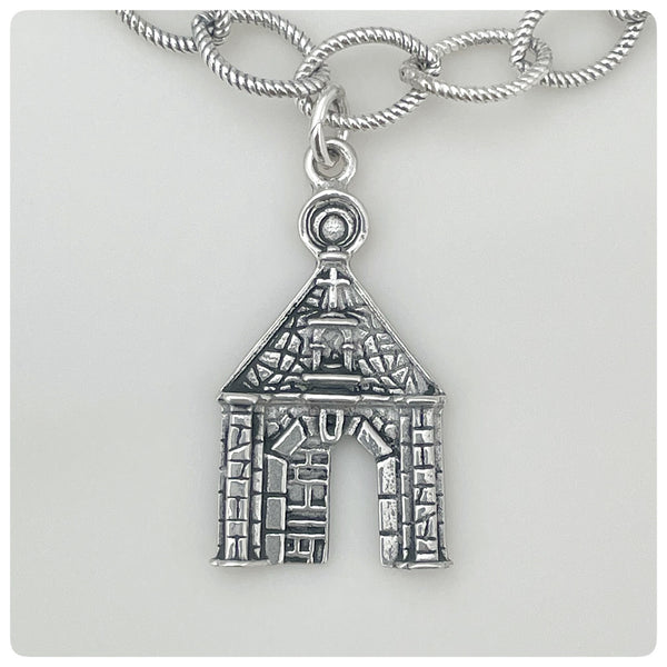 Detail of Charm, Sterling Silver Bracelet with San Antonio Mission Doorways, G2 Silver, Charleston, SC, New - The Silver Vault of Charleston