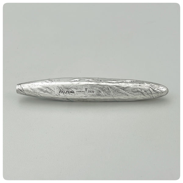 Bottom, Sterling Silver Cigar Humidifier in the Shape of a Cigar, Simons Brothers and Company, Philadelphia, PA, Circa 1900 - The Silver Vault of Charleston
