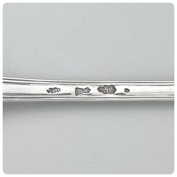 Marks, 958.33/1000 Standard Solid Silver Ragout/Rice/Stuffing/Platter Spoon in a "Fiddle Thread" Pattern, Louis-Julien Anthiaume, Paris, 1785 - 1786 - The Silver Vault of Charleston