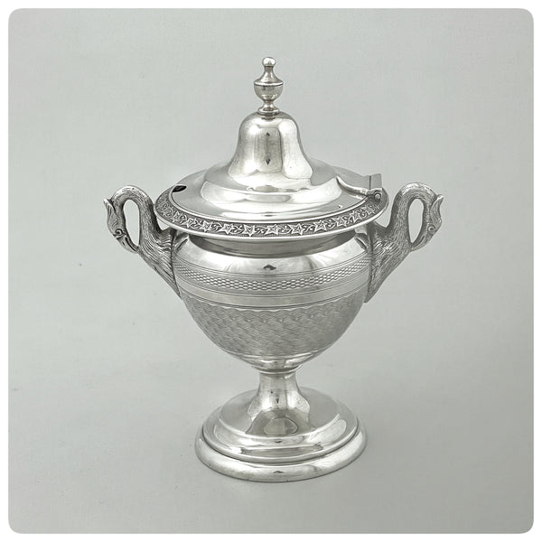 Back, Coin Silver and Gilt Mustard Pot, John Lawson Westervelt, Newburgh, NY, Circa 1871 - The Silver Vault of Charleston