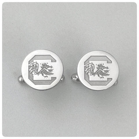 Sterling Silver Cufflinks, University of South Carolina Gamecocks, New - The Silver Vault of Charleston