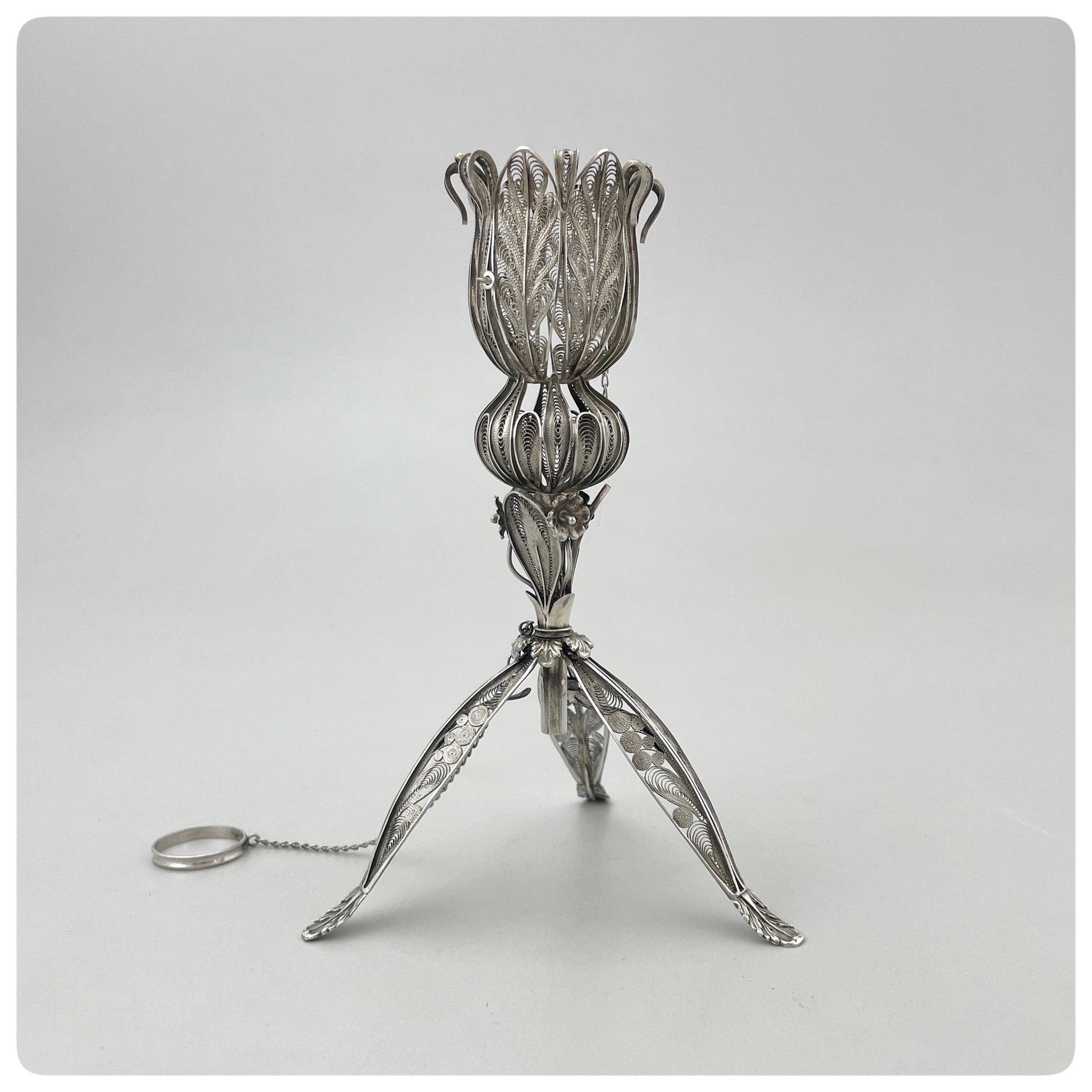 Continental Solid Silver Filigree Tussie Mussie, Mid 19th Century