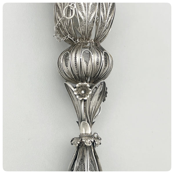 Continental Solid Silver Filigree Tussie Mussie, Mid 19th Century