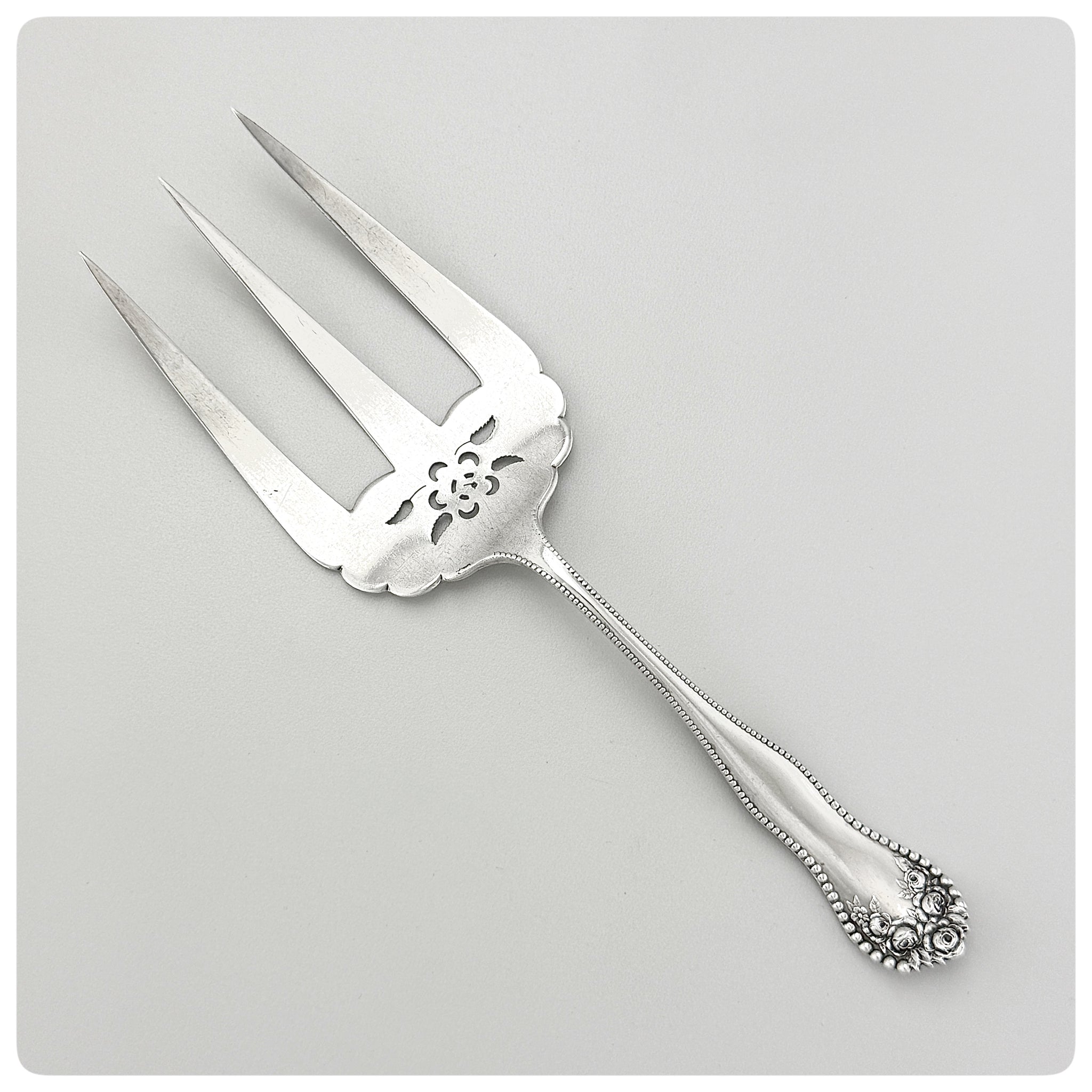 Sterling Silver Toast Fork in "Lancaster", Gorham Manufacturing Company, Providence, RI, Patented 1897 - The Silver Vault of Charleston