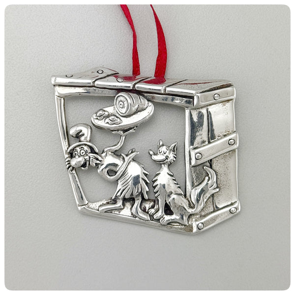 American Sterling Silver Handwrought Ornament, Dr. Seuss's Green Eggs & Ham, Hand & Hammer, Woodbridge, VA, 2001 - The Silver Vault of Charleston