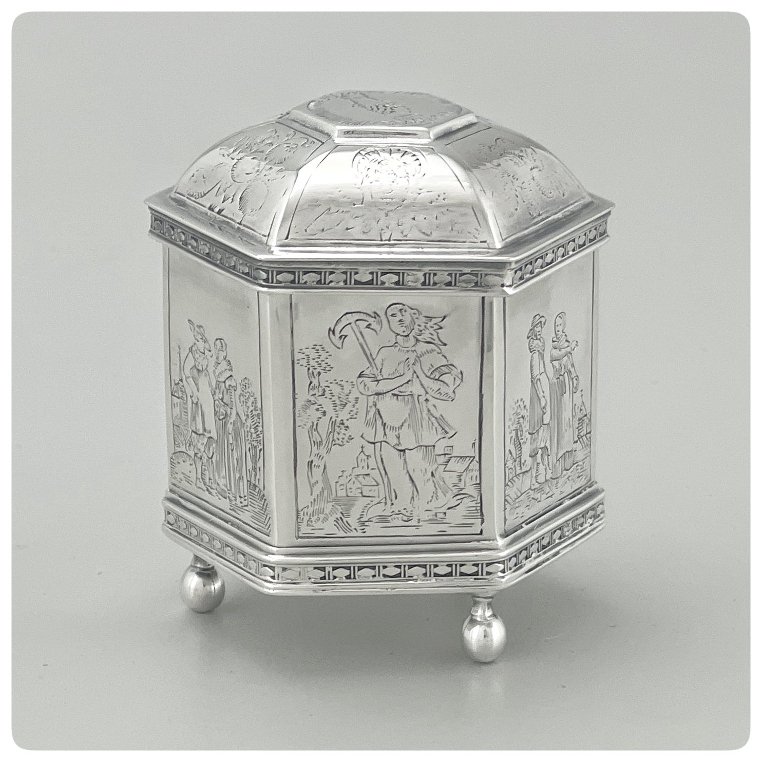 Sterling Silver and Vermeil Dutch Marriage Box Reproduction, Metropolitan Museum of Art, New York, 1985