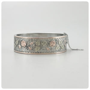 American Green Gold, Rose Gold, and Coin Silver Hinged Bracelet, Circa 1860 - The Silver Vault of Charleston