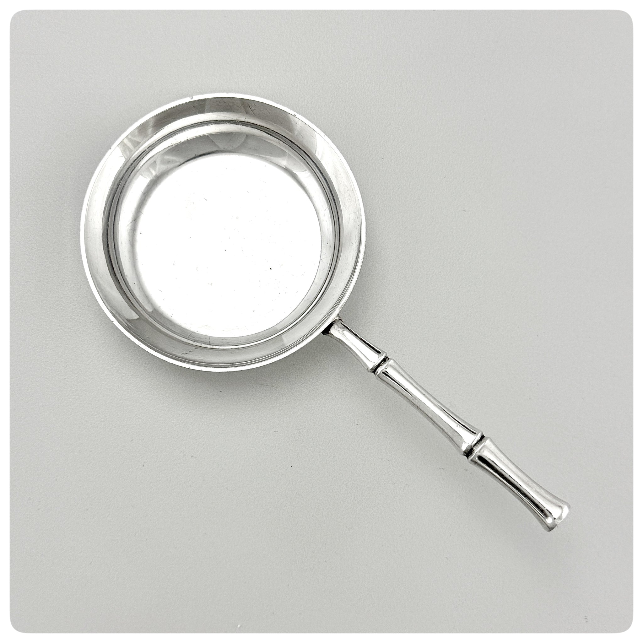 American Sterling Silver Bon Bon or Nut Spoon in "Bamboo", Tiffany and Company, New York, NY, Patented 1961 - The Silver Vault of Charleston