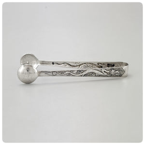 Chinese Export Solid Silver Sugar Tong, Circa 1900 - The Silver Vault of Charleston