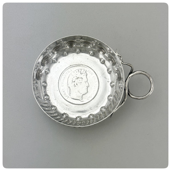Second Standard (800/1000) Wine Taster or Tastevin, Marked for Export, 1921-1973