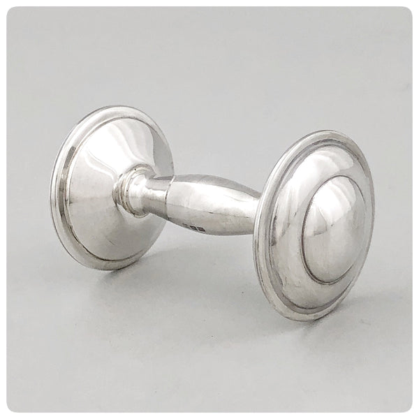 Sterling Silver Dumbbell Rattle, The Prince Company, Pawley's Island, SC, New
