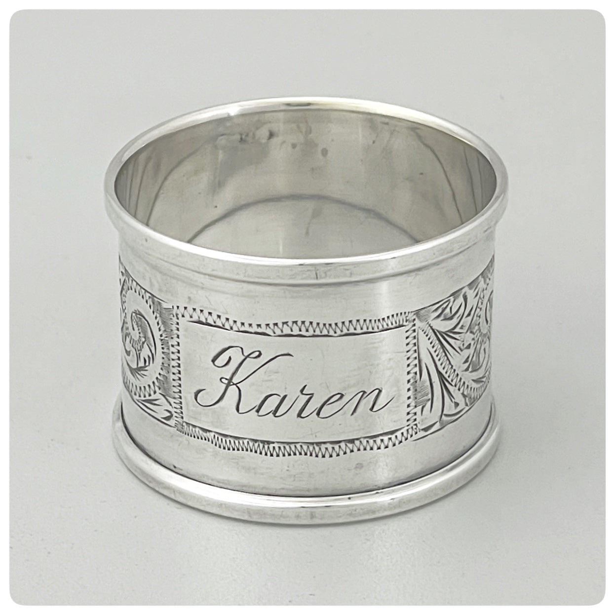 English Sterling Silver Napkin Ring, Henry Griffith and Son, Limited, Sheffield, 1975 - The Silver Vault of Charleston