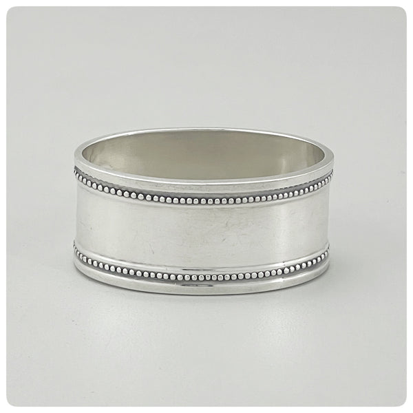 Back, Danish 830/1000 Standard Solid Silver Oval Napkin Ring, Svend Toxvaerd, Copenhagen, Circa 1946 - The Silver Vault of Charleston