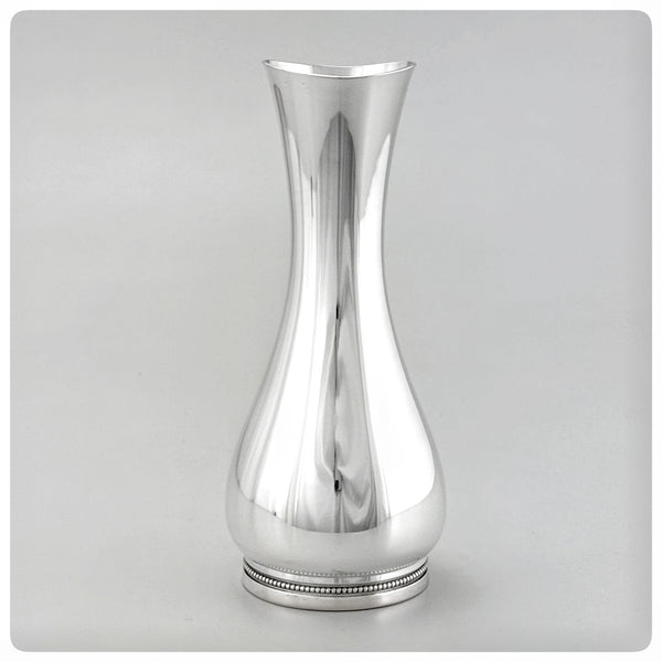 Swedish 800/1000 Solid Silver Vase, Markstoms Guldsmeds, Uppsala, 1959 - The Silver Vault of Charleston
