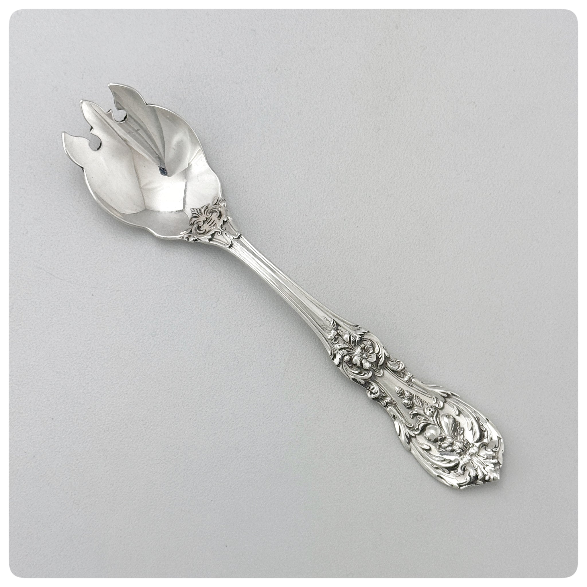 Sterling Silver Ice Cream Fork in “Francis I”, Reed and Barton, Taunton, MA, Patented 1907 - The Silver Vault of Charleston