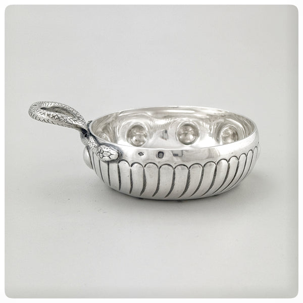Side, French First Standard (950/1000) Solid Silver Wine Taster or Tastevin, Circa 1878 - The Silver Vault of Charleston