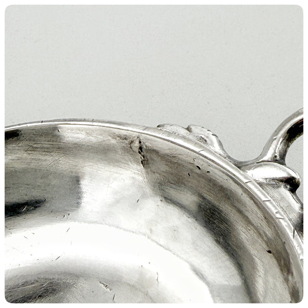 Small crack, French 958.33/1000 Standard Solid Silver Wine Taster or Tastevin, Poitiers, 1778 - The Silver Vault of Charleston