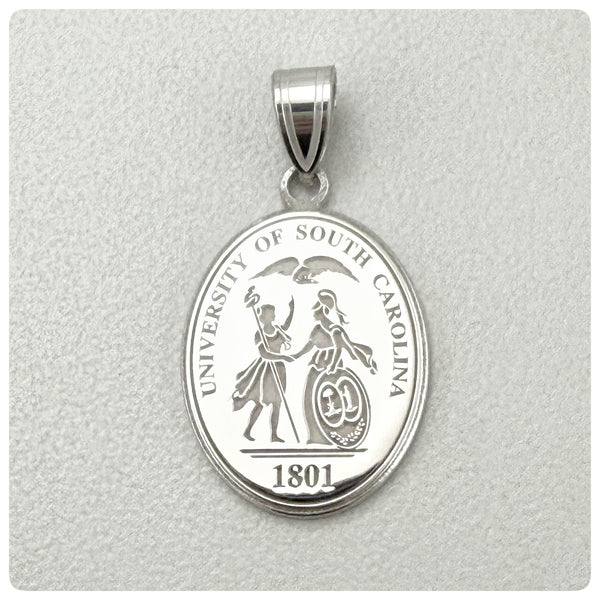Sterling Silver Pendant, University of South Carolina Seal, New