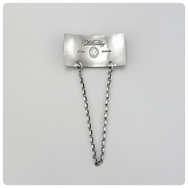 American Sterling Silver Bottle Decanter Label, Bottle Tag, "Vodka", Stieff Company for Colonial Williamsburg, Baltimore, MD, 20th Century