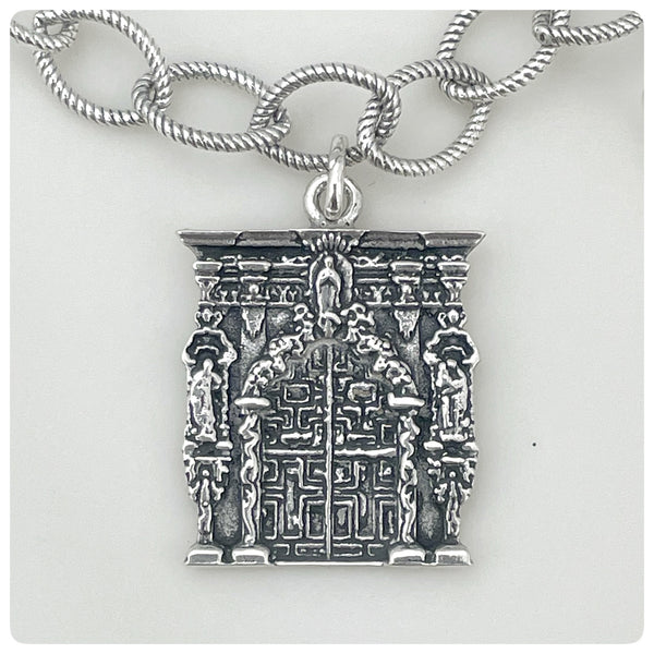 Detail of Charm, Sterling Silver Bracelet with San Antonio Mission Doorways, G2 Silver, Charleston, SC, New - The Silver Vault of Charleston