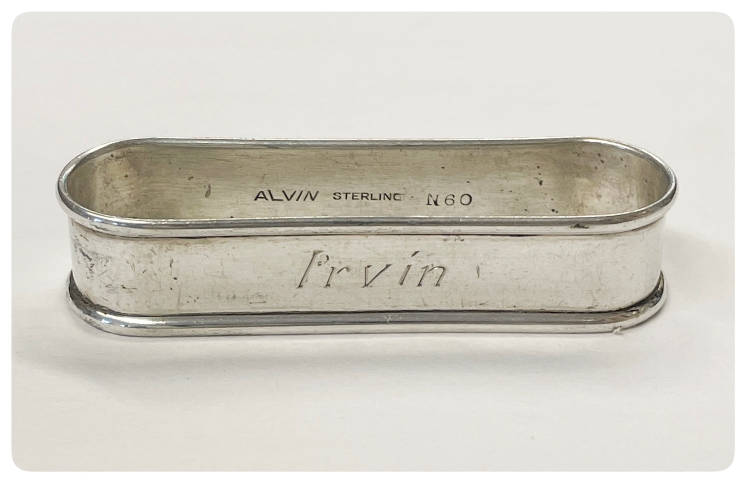 Sterling Silver Oval Napkin Ring, Alvin Corp., Providence, RI, 20th century