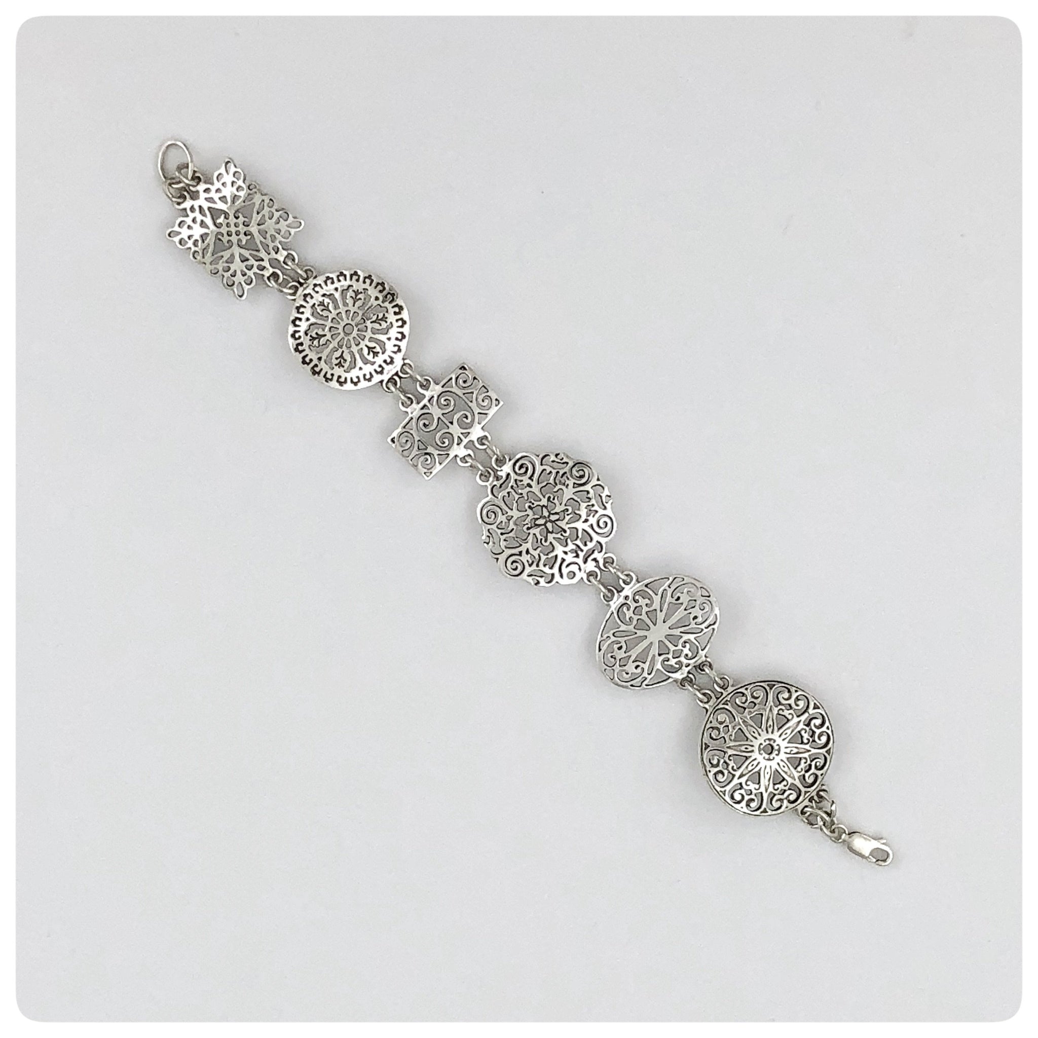 Sterling Silver Charleston Gates Link Bracelet, G2 Silver, Charleston, SC, New - The Silver Vault of Charleston