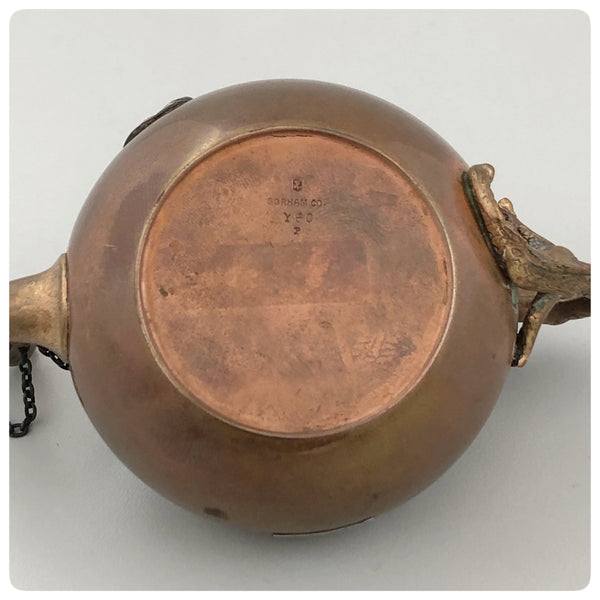Mark, Copper and Silver Japonism Smoking, Cigar Lamp, Lighter, Gorham Manufacturing Company, Providence, RI, 1883 - The Silver Vault of Charleston