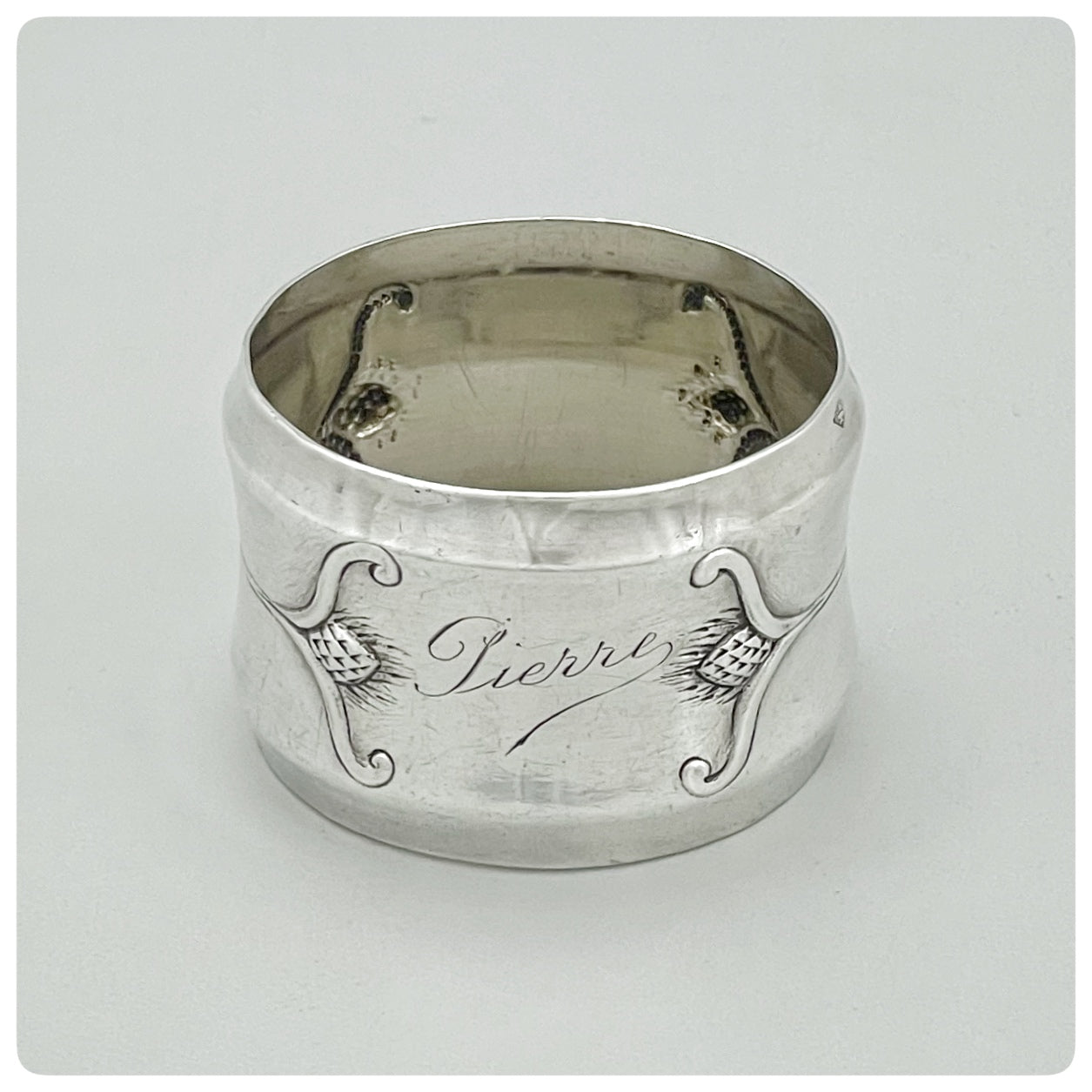 First Standard (950/1000) Solid Silver Napkin Ring, Paul Canaux, Paris, circa 1890 - The Silver Vault of Charleston