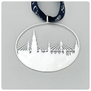 Silverplate Limited Edition Charleston Skyline Ornament, Southern Gates Collection, The Cargo Hold, Charleston, SC, 2021