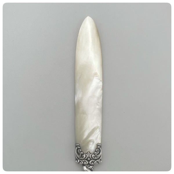 Blade Reverse, Sterling Silver and Mother of Pearl Letter Opener, Late 19th or Early 20th Century - The Silver Vault of Charleston