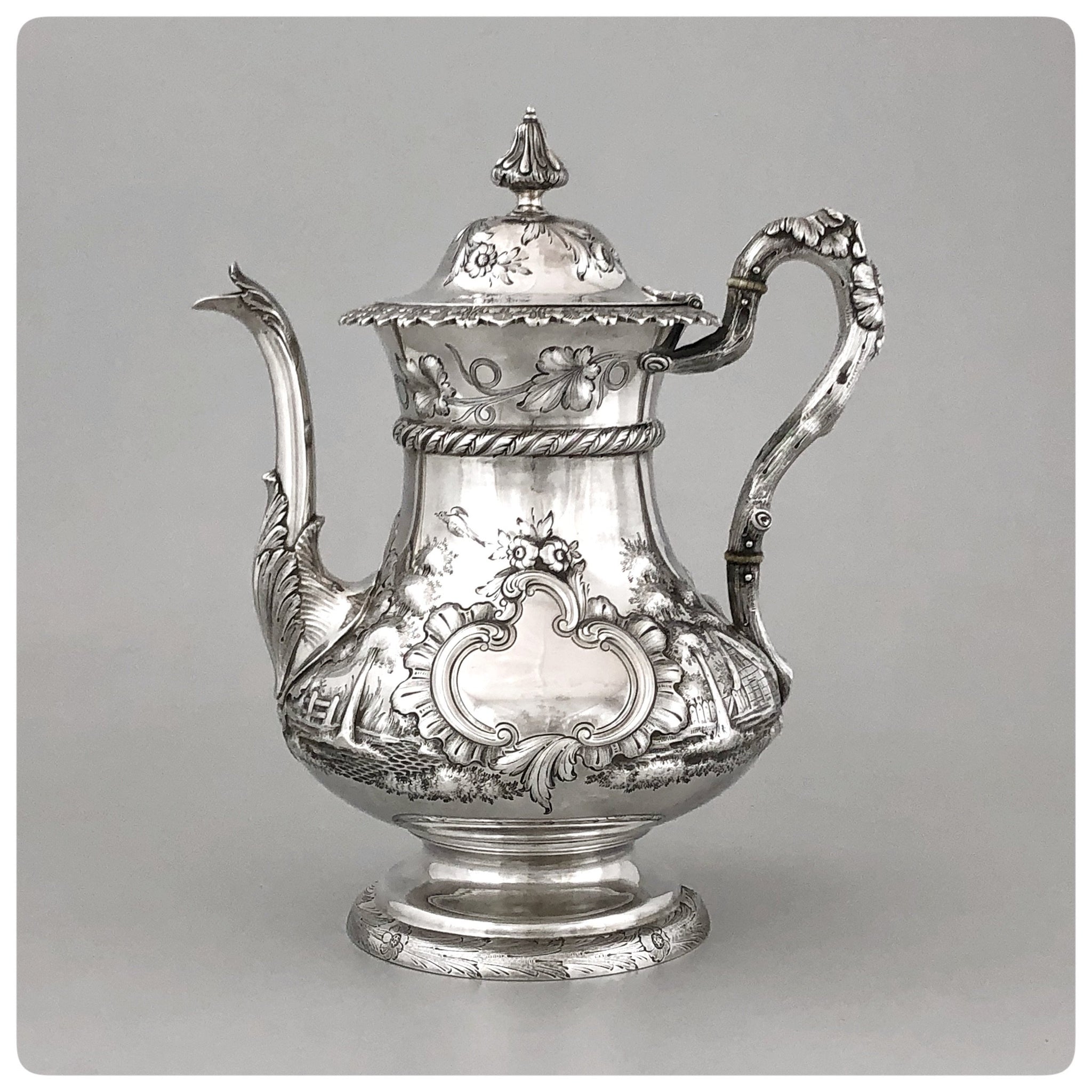 Sterling Silver Coffee Pot, Bailey and Company, Philadelphia, PA, Working 1848-1878 - The Silver Vault of Charleston