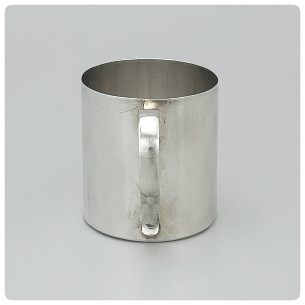 Handle, Continental Solid Silver Cup with Scroll Handle, 20th Century - The Silver Vault of Charleston