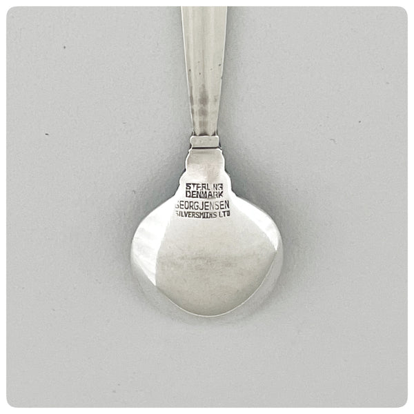 Sterling Silver Set of Six Mocha Spoons in "Acorn", Georg Jensen Silversmiths Limited, Copenhagen, Patented 1915