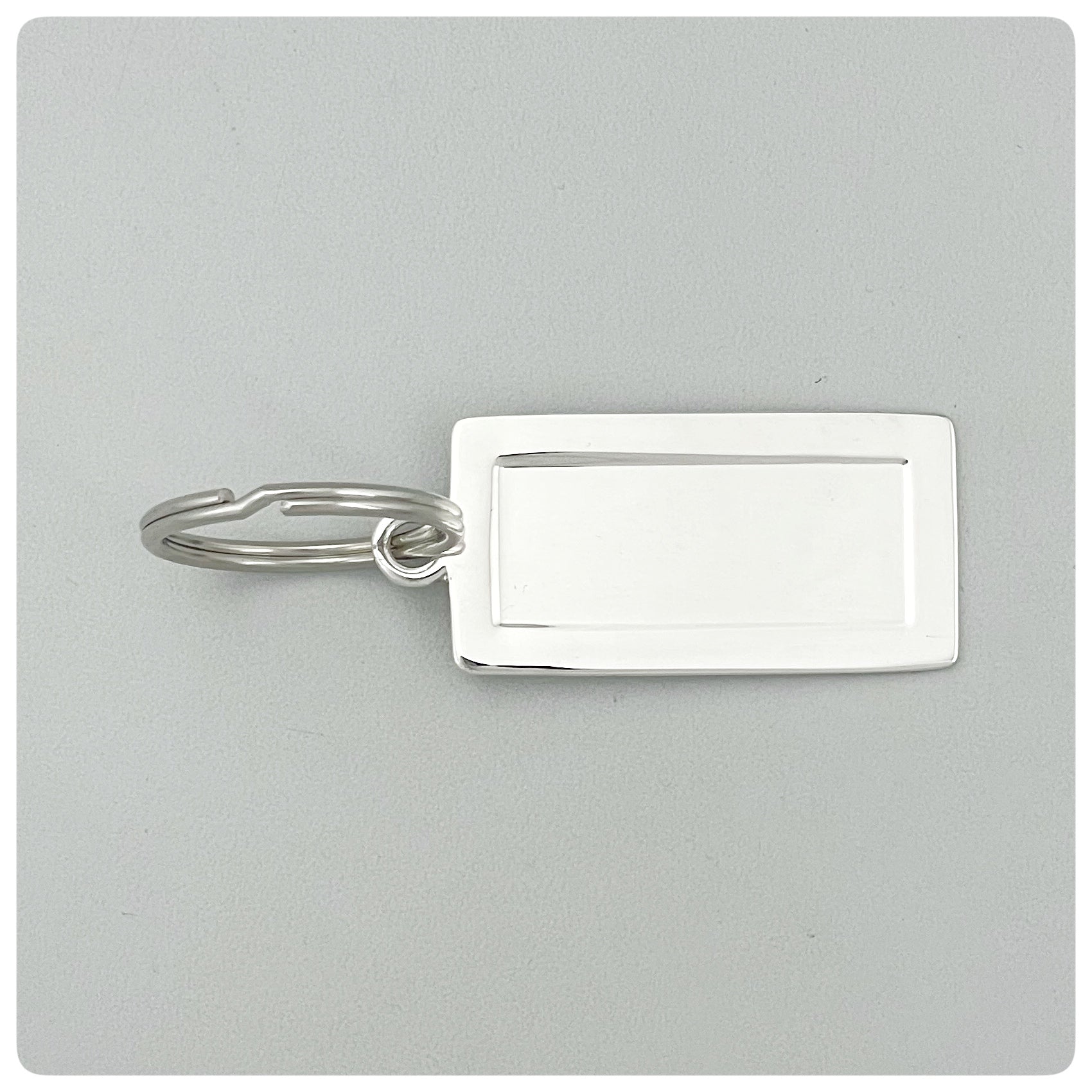 Sterling Silver Rectangular Key Chain, Empire Silver Company, Brooklyn, NY, New - The Silver Vault of Charleston