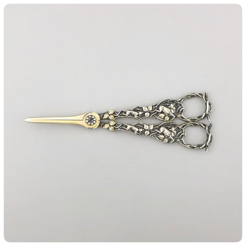 English Sterling Silver and Vermeil Grape Shears, Francis Higgins, London, 1866-1867