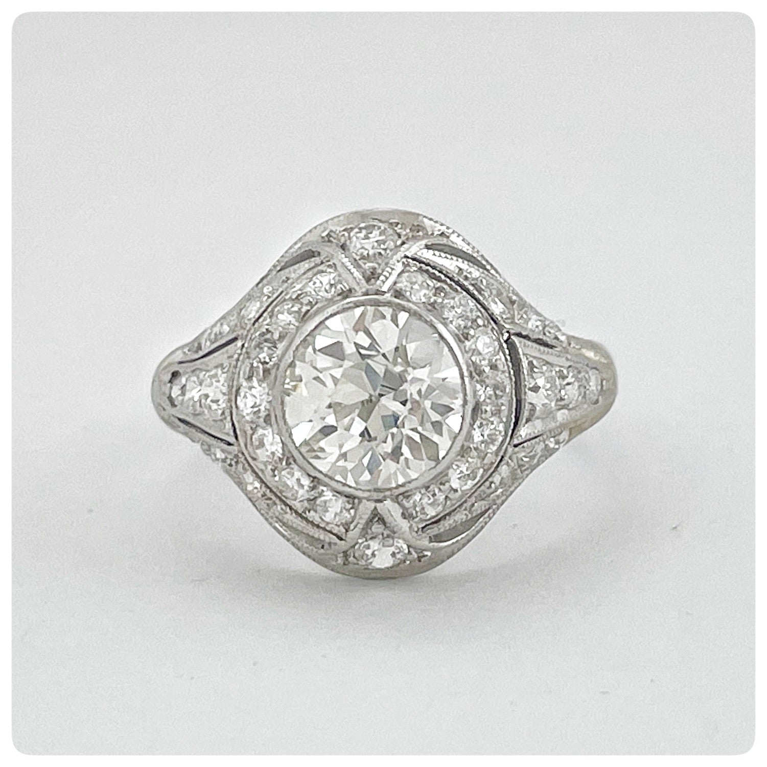 Edwardian Platinum and Old European Cut Diamond Ring - The Silver Vault of Charleston