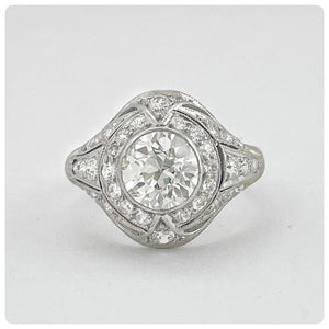 Edwardian Platinum and Old European Cut Diamond Ring - The Silver Vault of Charleston