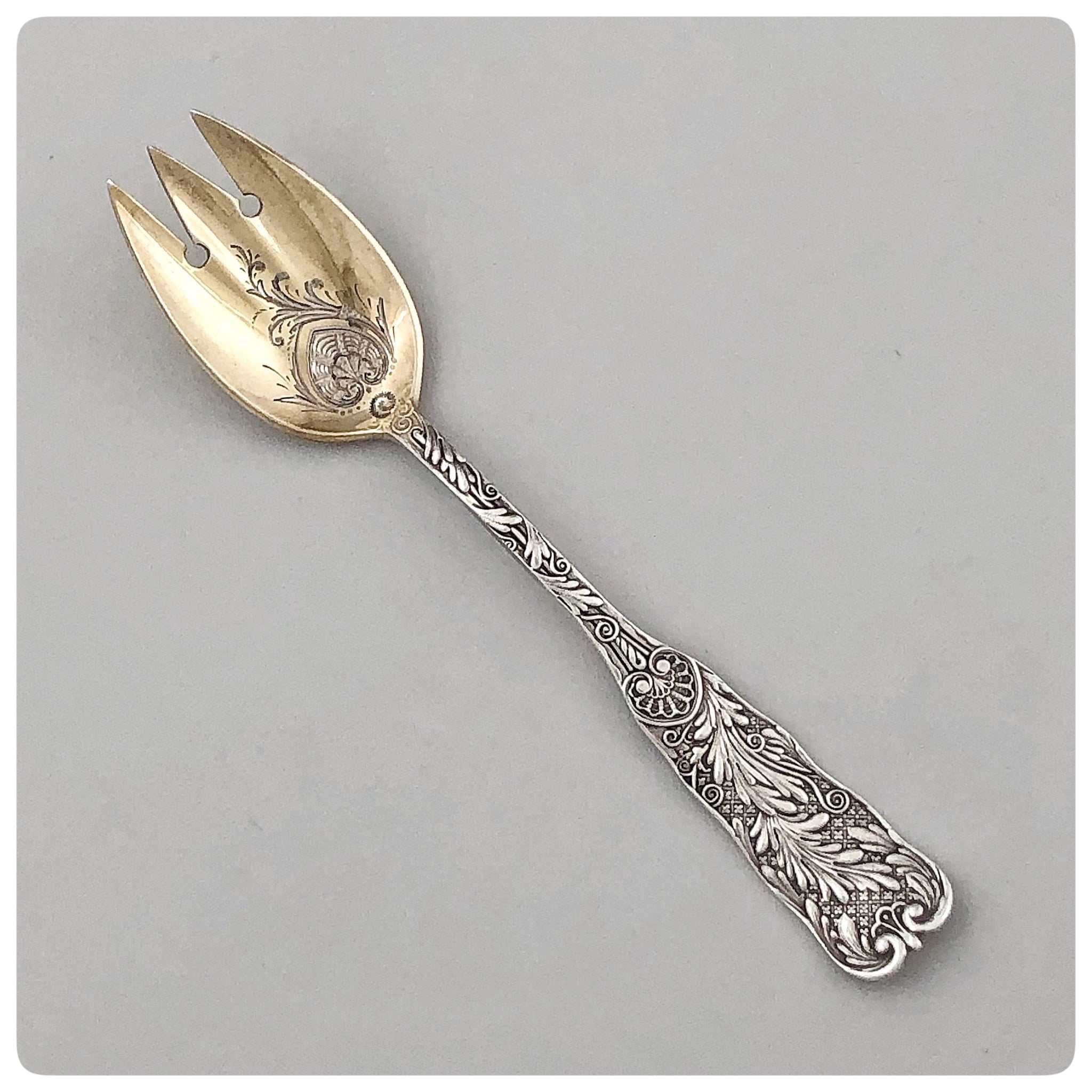 Sterling Silver and Vermeil Ice Cream Fork in \