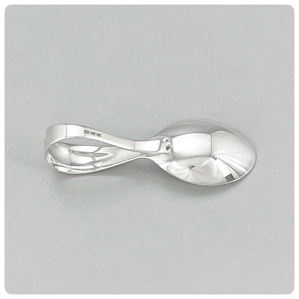 Loop fork and spoon baby set in sterling silver.