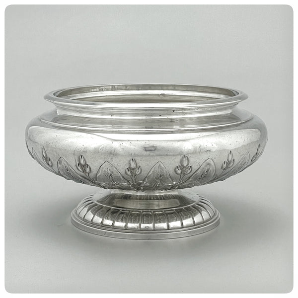Side view, French 950/1000 Standard Solid Silver Bowl, Charles Harleux, Paris, Circa 1900