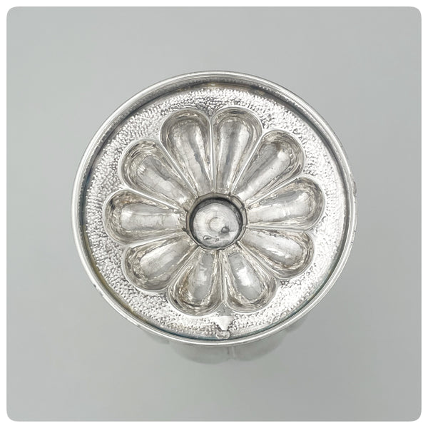 Bottom, Continental 900/1000 Standard Solid Silver Handwrought Vase, Twentieth Century - The Silver Vault of Charleston