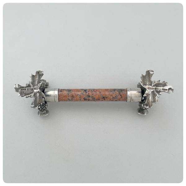 Underside, Scottish Sterling Silver and Stone Knife Rest, Edinburgh / Aberdeen, 1929-1930 - The Silver Vault of Charleston
