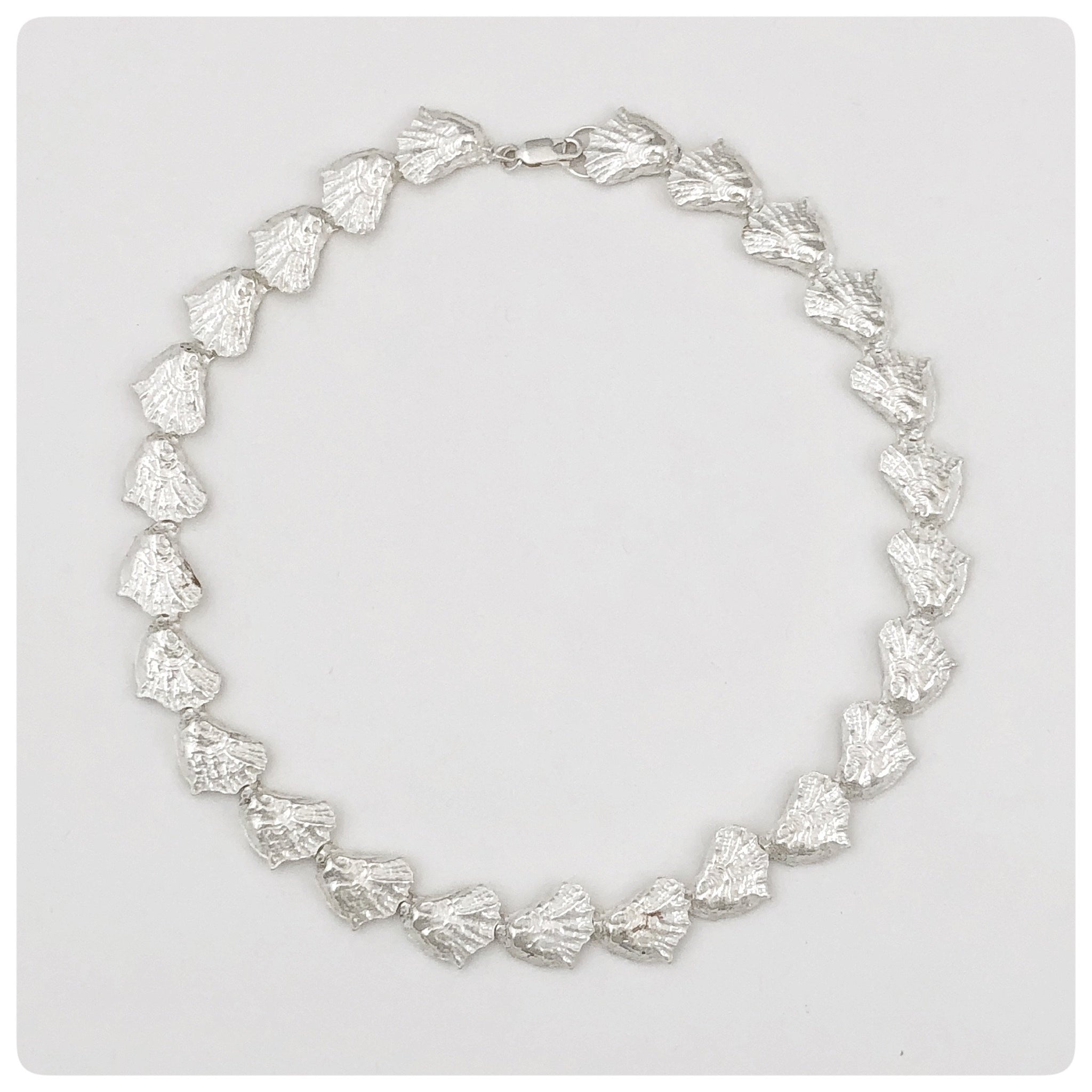 Sterling Silver Continuous Oyster Necklace, G2 Silver, Charleston, SC, New - The Silver Vault of Charleston