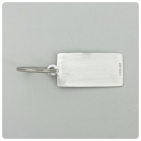 Back, Sterling Silver Rectangular Key Chain, Empire Silver Company, Brooklyn, NY, New - The Silver Vault of Charleston