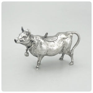 German 800/1000 Solid Silver Cow Creamer, Circa 1900 - The Silver Vault of Charleston