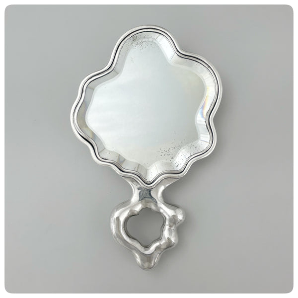 Mirror, Sterling Silver and Beveled Glass Hand Mirror, International Silver Company, Meriden, CT, Early 20th Century - The Silver Vault of Charleston