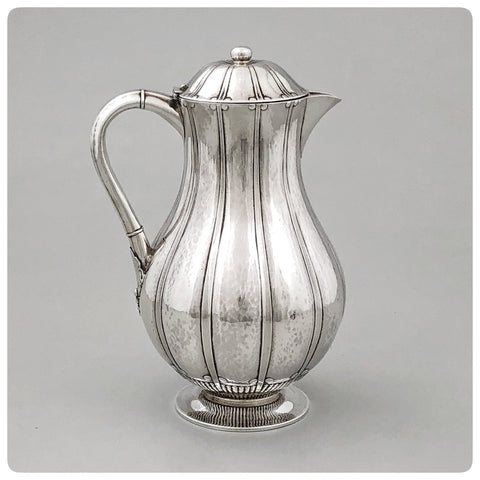 Danish Sterling Silver Hand Wrought Chocolate Pot, Johan Rohde / Georg Jensen, Copenhagen, 1924 - The Silver Vault of Charleston