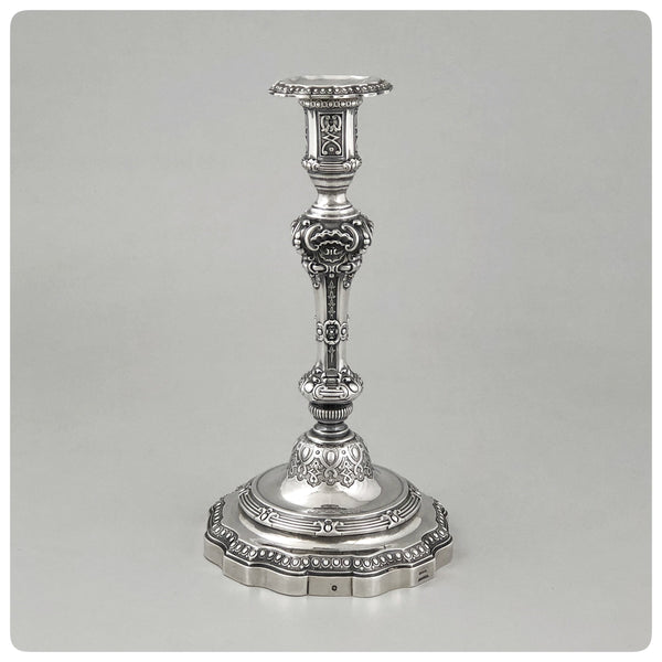 First Standard (950/1000) Pair of Candlesticks, Gustave Odiot for Maison Odiot, Paris, 1865-1897 - The Silver Vault of Charleston